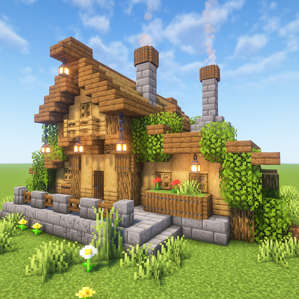 Rustic Wooden House Minecraft Build By Batcheen Rustic Wooden House Minecraft Build By Batcheen